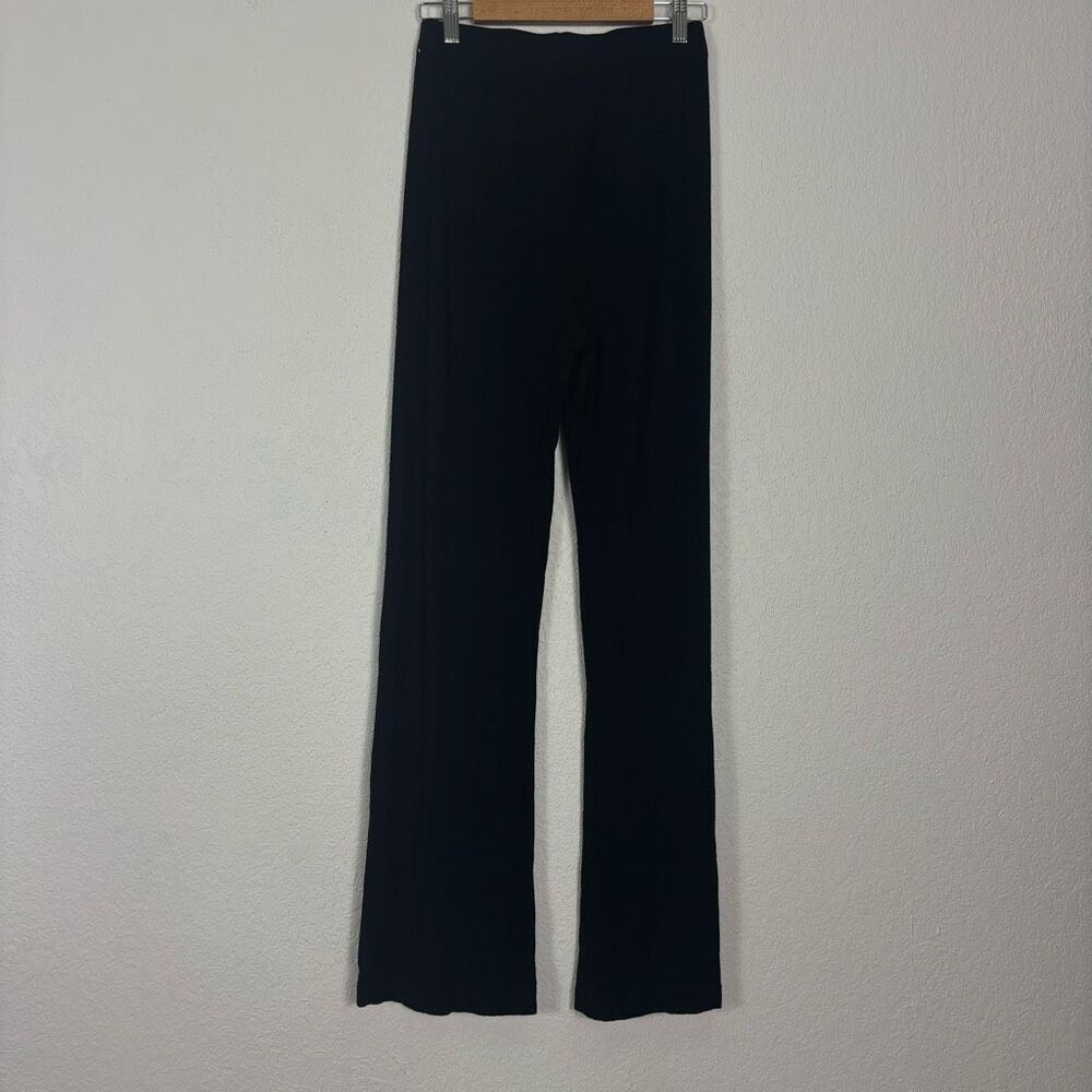 Skims Black Ribbed Loose Flare Pants Women's Size XS - Picture 2 of 10